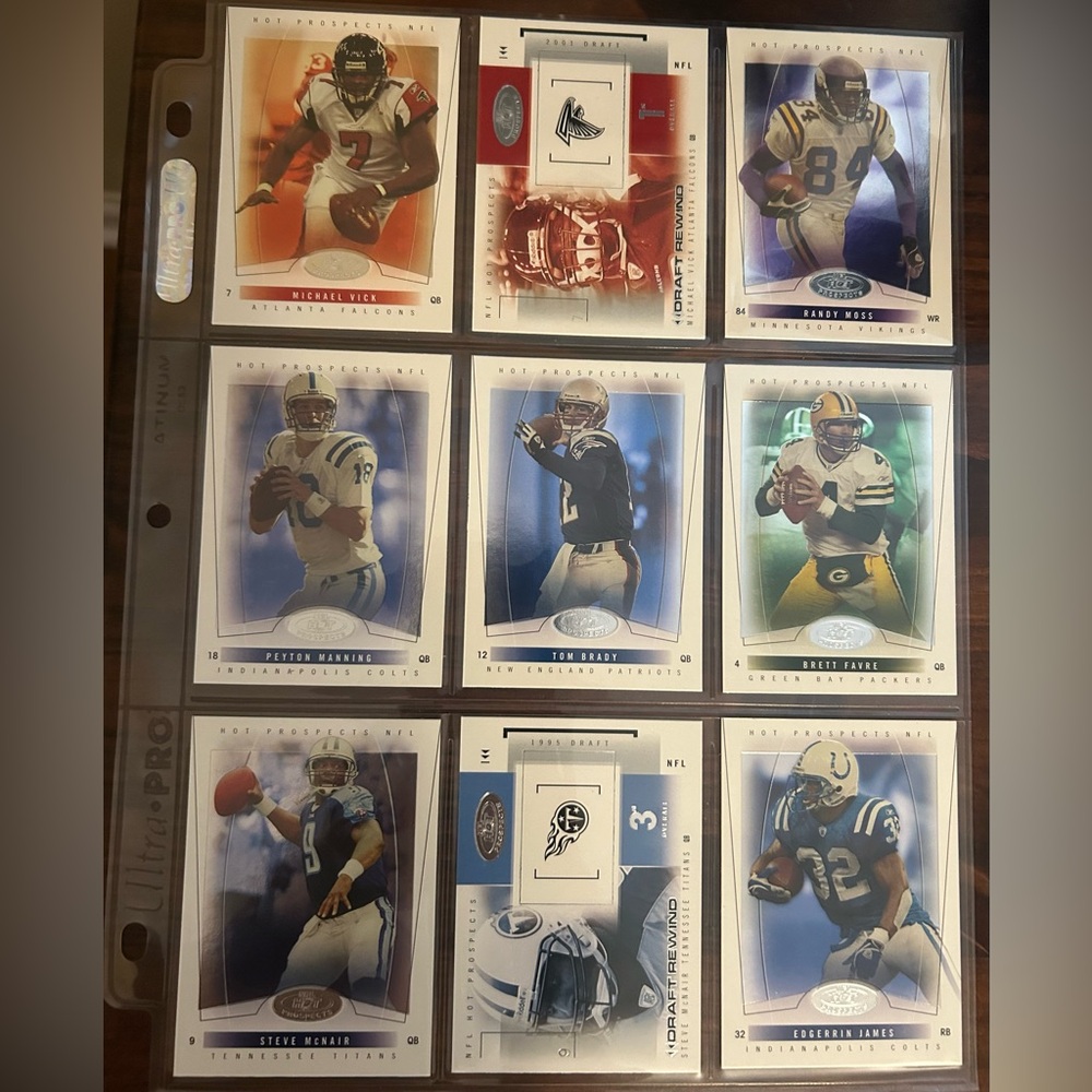 Fleer 2004 Hot Prospects NFL Tom Brady & Friends Set of 9 Cards